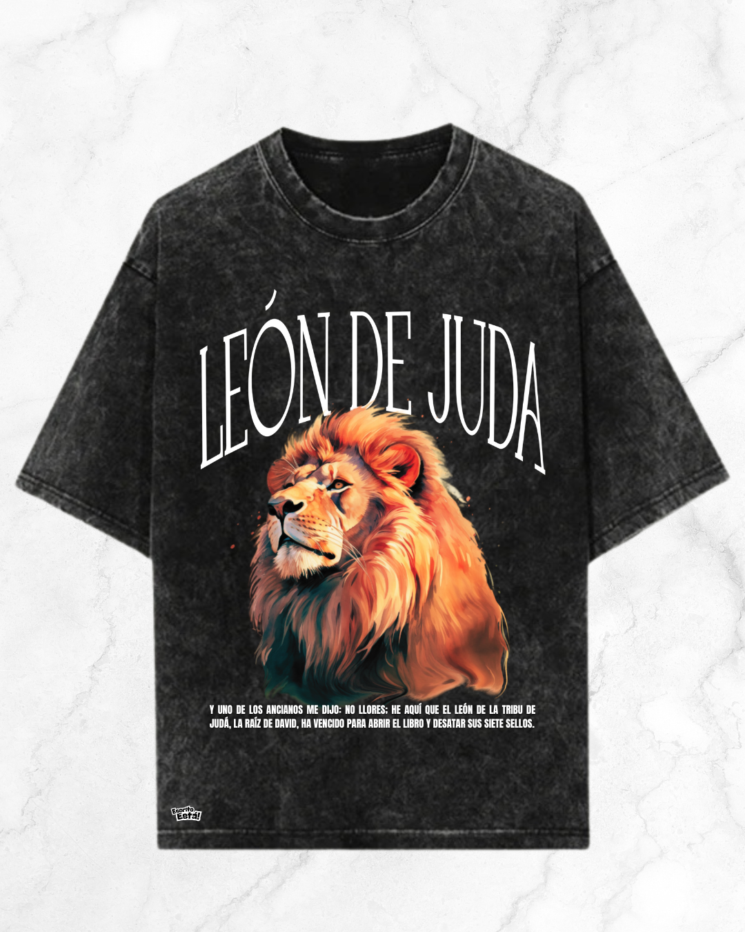 LEÓN DE JUDÁ POLERA ACID WASH NEGRO