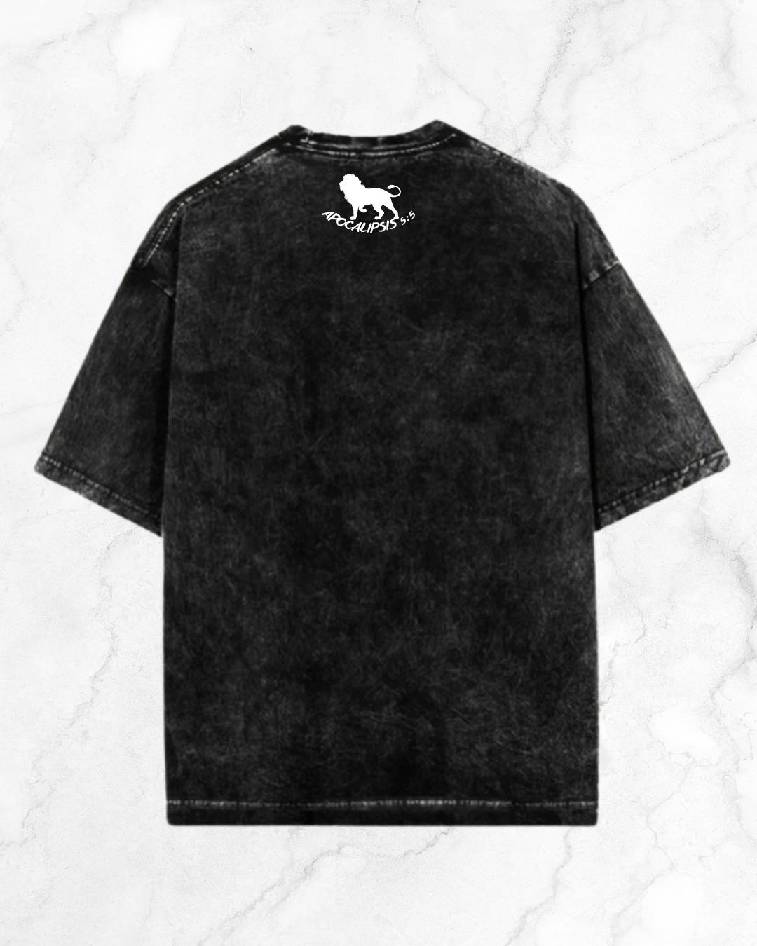 LEÓN DE JUDÁ POLERA ACID WASH NEGRO